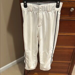 Adidas White baseball Pants with Navy Accents, size men’s small, 2 back pockets